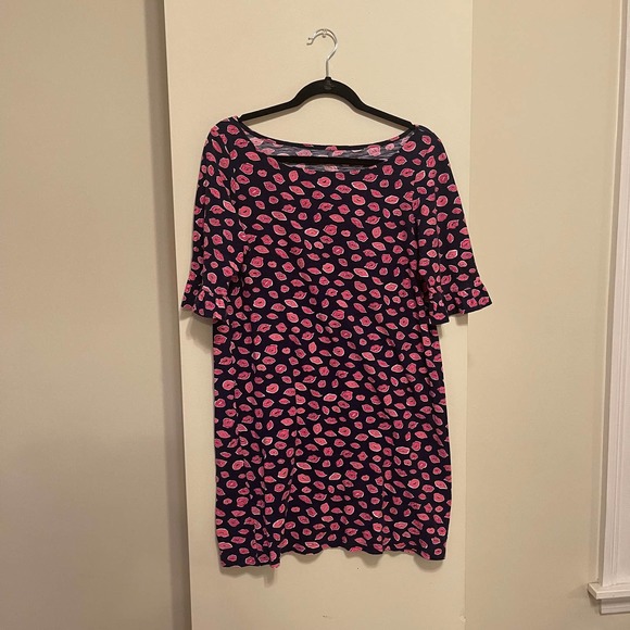 LILLY PULITZER Bocce Lips Kiss Somerset Dress - Size Large - Picture 2 of 8